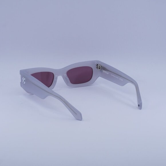 Off-White OERI147 BELLEVILLE 0928 Sunglasses Grey Cat Eye Frame, Burgundy Lenses - Picture 9 of 11